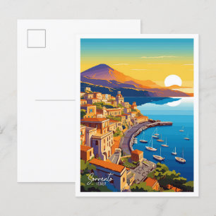 Sorrento Italien Kunst Vintage Reise Illustration Postkarte