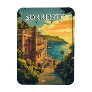 Sorrento Italien - Lebendige Stadtansicht Magnet