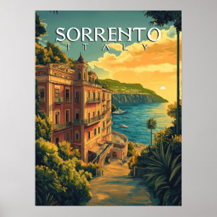 Sorrento Italien - Lebendige Stadtansicht Poster