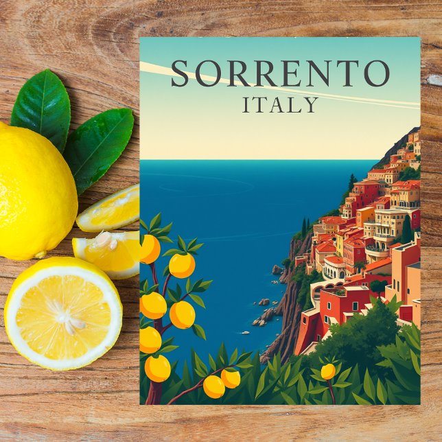 Sorrento, Italien Lemons Travel Retro Postkarte (Sorrento, Italy Lemons Travel Retro Postcard
)