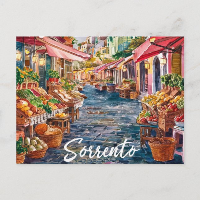 Sorrento Italien Market Painting Postkarte (Vorderseite)