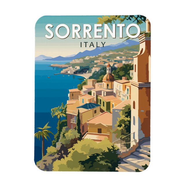 Sorrento Italien Reisen Kunst Vintag Magnet (Vertikal)