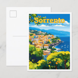 Sorrento Italien Reisen Kunst, Vintage Illustratio Postkarte