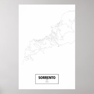 Sorrento, Italien (schwarz auf weiß) Poster