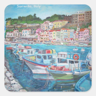 Sorrento, Italien - Square Stickers, Glossy Quadratischer Aufkleber