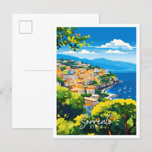 Sorrento Italien vintage Reiseillustration Postkarte