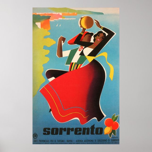 Sorrento, Italien Vintage Travel Poster (Vorne)