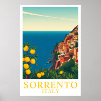 Sorrento Italien Vintage-Zitronen Reise Kunst