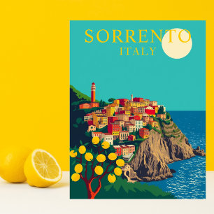 Sorrento, Italien Zitronen Reise Vintage Postkarte