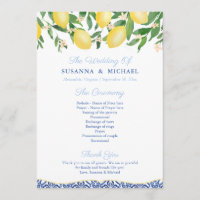 Sorrento Lemons Blue Italian Tiles Wedding