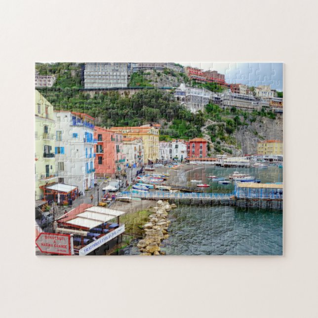 Sorrento Marina Grande Farbenfroher Strand in Ital Puzzle (Horizontal)