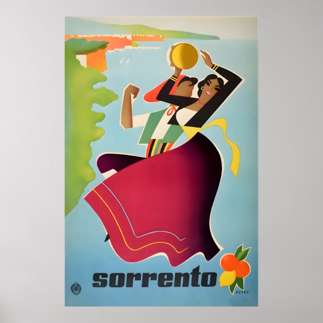 Sorrento Print Italy Travel Poster Mario Puppo Art (Vorne)