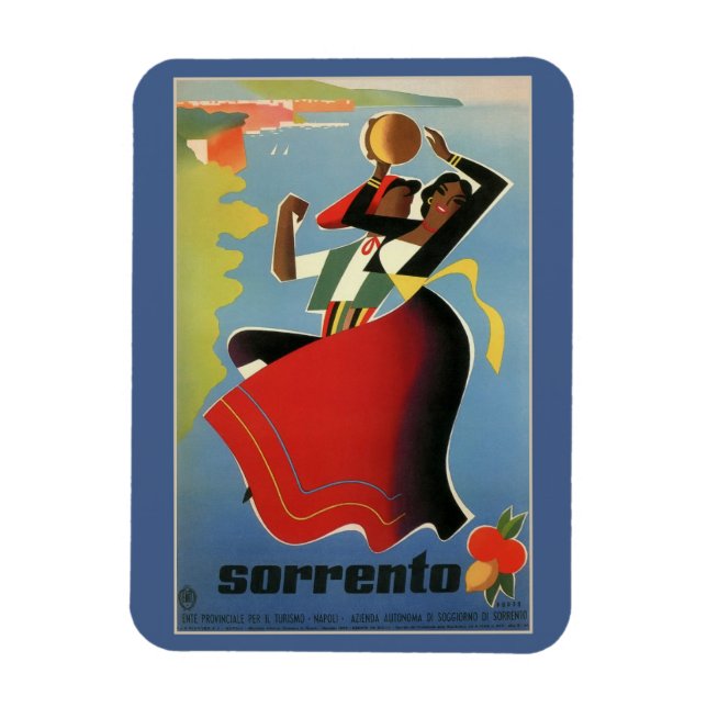Sorrento Vintage italienische Reisewerbung Magnet (Vertikal)