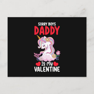 Sorry Boys Daddy ist mein Valentine Vater Unicorn Postkarte