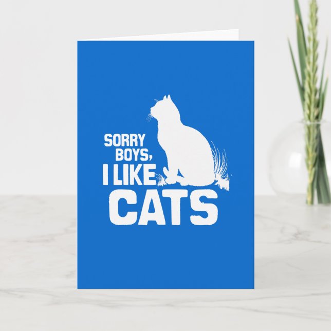 SORRY BOYS I like CATS - WHITE -.png Karte (Vorderseite)