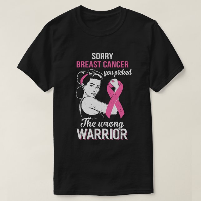 Sorry Cancer You Picked the Falrong Krieger Breast T-Shirt (Design vorne)