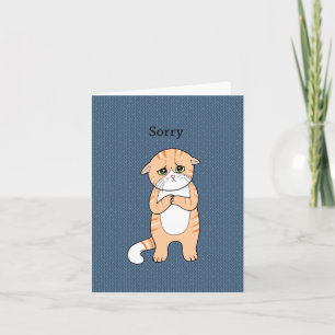 Sorry Cat Niedlich Sad Orange Tabby Cat Apology Karte