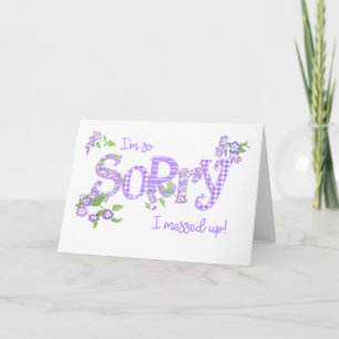 Sorry, dass ich Phlox-Blume mit Word Art Card ausg Feiertagskarte