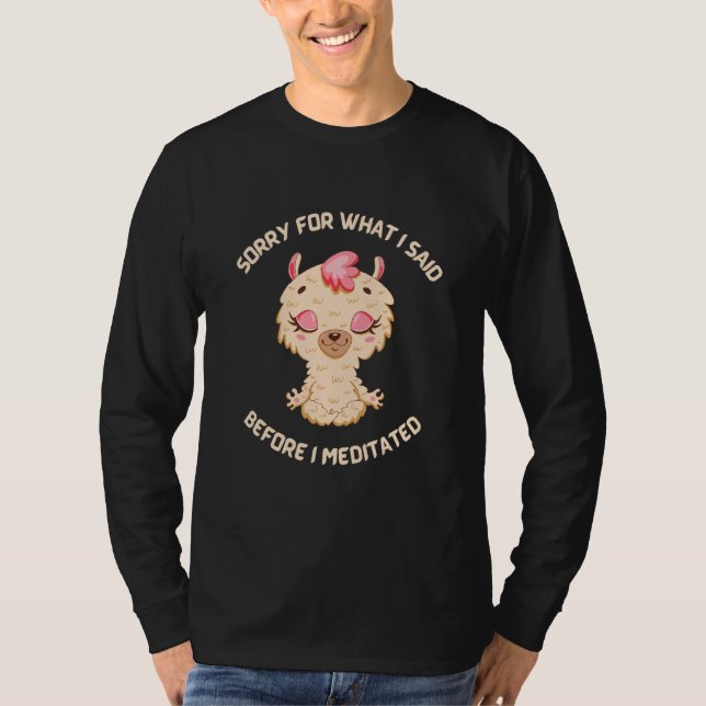 Sorry For What I Said Befoure I Meditated T-Shirt (Vorderseite)