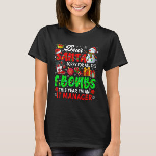 Sorry für alle F Bomben Ich bin IT Manager Santa T-Shirt