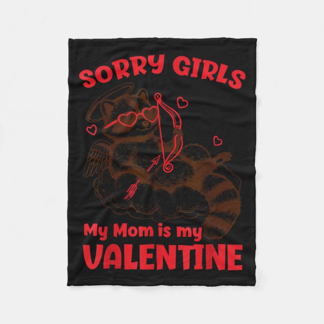 Sorry Girls Mom Is My Valentine Boys Funny Valenti Fleecedecke (Vorderseite)