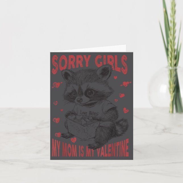 Sorry Girls Mom Is My Valentine Boys Funny Valenti Karte (Vorderseite)