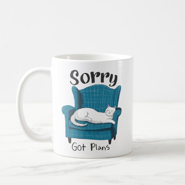 Sorry Got Plans Funny Cat Lover Gift  Kaffeetasse (Links)