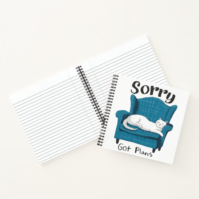 Sorry Got Plans Funny Cat Lover Gift  Notizbuch (Innenseite)