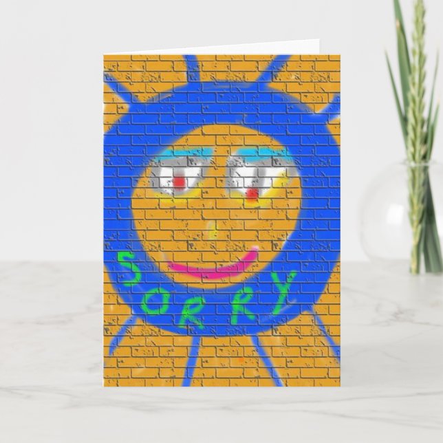 Sorry Graffiti, Art Sad Face, Sadness Regret Karte (Vorderseite)