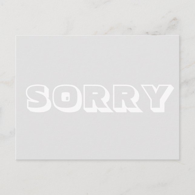Sorry, hellgrau, modern fett postkarte (Vorderseite)