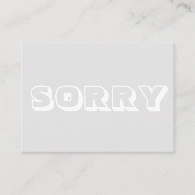 Sorry, hellgrau, moderne, fette Karte (Vorderseite)