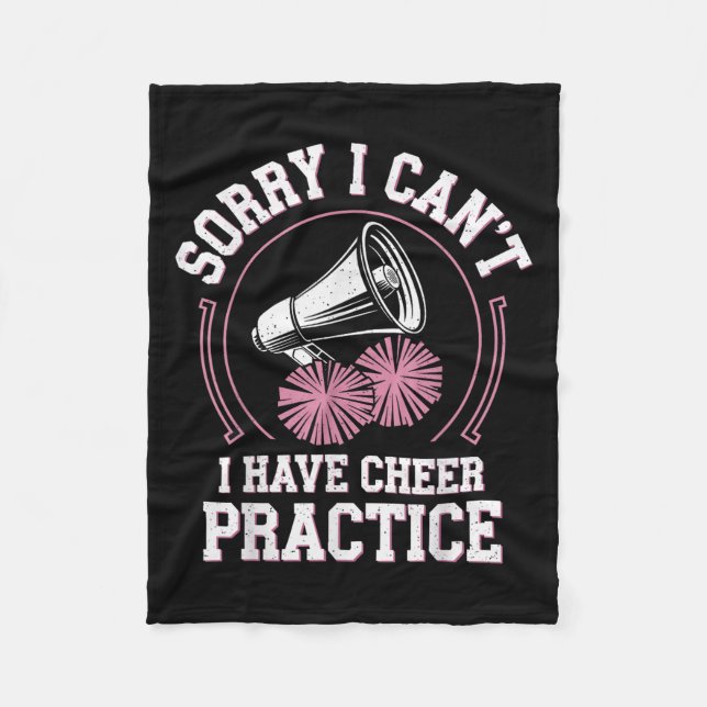 Sorry I Can't I Have Cheer Practice Cheerleader Ch Fleecedecke (Vorderseite)