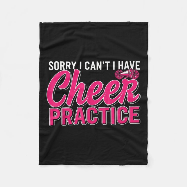Sorry I Can't I Have Cheer Practice Cheerleader Ch Fleecedecke (Vorderseite)