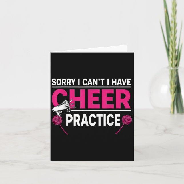 Sorry I Can't I Have Cheer Practice Cheerleader Ch Karte (Vorderseite)