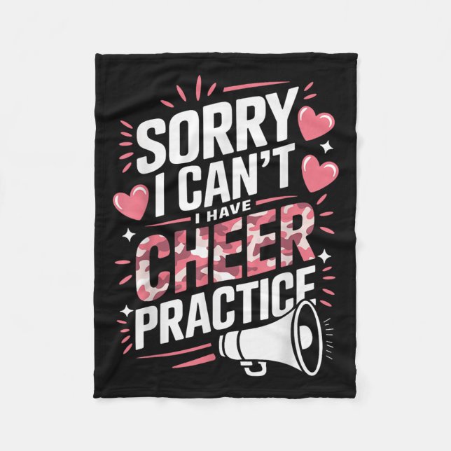 Sorry I Can't I Have Cheer Practice Cheerleader  Fleecedecke (Vorderseite)