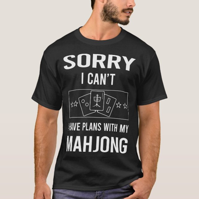 Sorry I Cant Mahjong Majong Mah Jong Mah Jongg T-Shirt (Vorderseite)