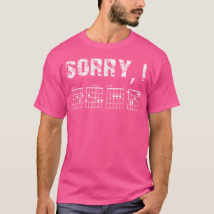 Sorry I-Dgaf Funny Hidden Message Guitar Chords fo T-Shirt