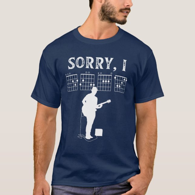 Sorry I DGAF Funny Hidden Message Guitar T-Shirt (Vorderseite)