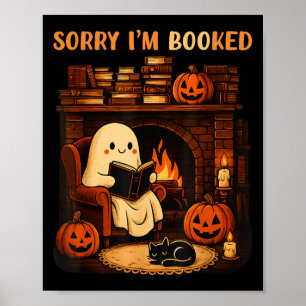 Sorry, ich bin gebucht Ghost Reading Book Lover Sc Poster
