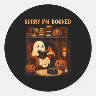 Sorry, ich bin gebucht Ghost Reading Book Lover Sc Runder Aufkleber
