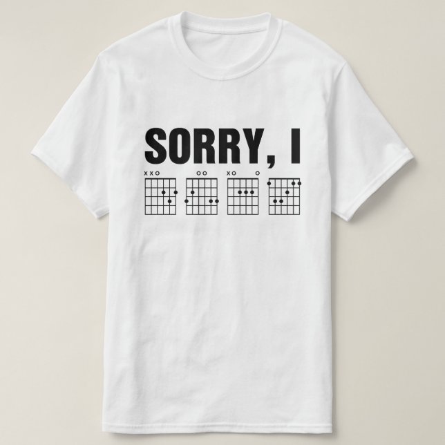 Sorry, ich DGAF Funny Hidden Message Guitar Chords T-Shirt (Design vorne)