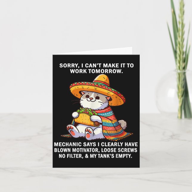 Sorry, ich kann es nicht zu funktionieren morgen M Karte (Vorderseite)