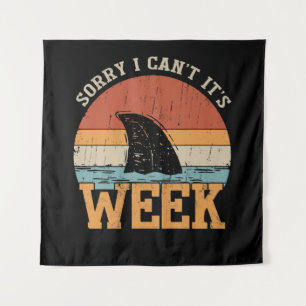 Sorry, ich kann seine Woche nicht Funny Shark Gesc Wandteppich