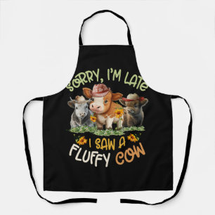Sorry Ich verspäte sah eine fließende Kuh Highland Schürze