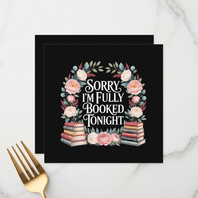 Sorry I'M Fully Booked Tonight Menükarte (Vorderseite/Rückseite Beispiel)