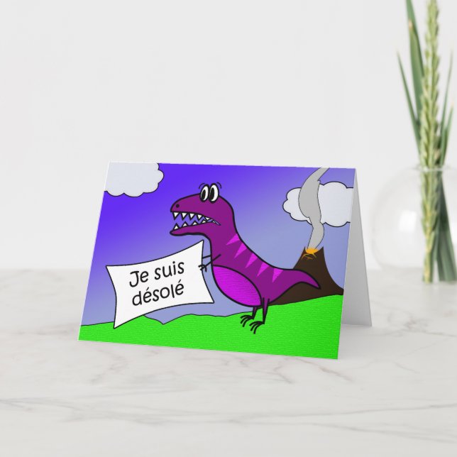 Sorry, I'm Sorry Apology Card in French Karte (Vorderseite)