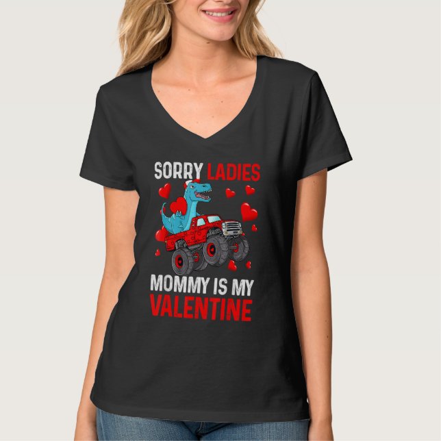 Sorry Ladies Mommy Is My Valentine Red Plaid Toddl T-Shirt (Vorderseite)