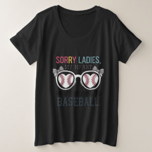 Sorry Ladys Baseball Liebe Design Große Größe T-Shirt