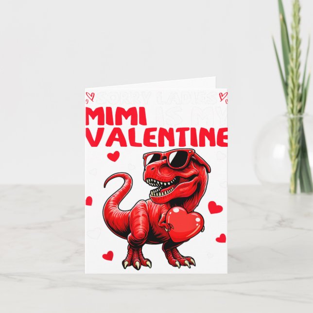 Sorry Ladys Mimi ist mein Valentine Dinosaurier Ho Karte (Vorderseite)
