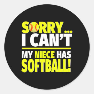 Sorry, mein Nichte hat Softball für Tanten und Onk Runder Aufkleber